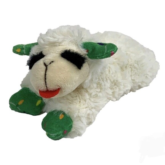 Pack Of 2 Lamb Chop Dog Toy 6" Squeaks with Green Ears Christmas Lights New - Picture 2 of 10